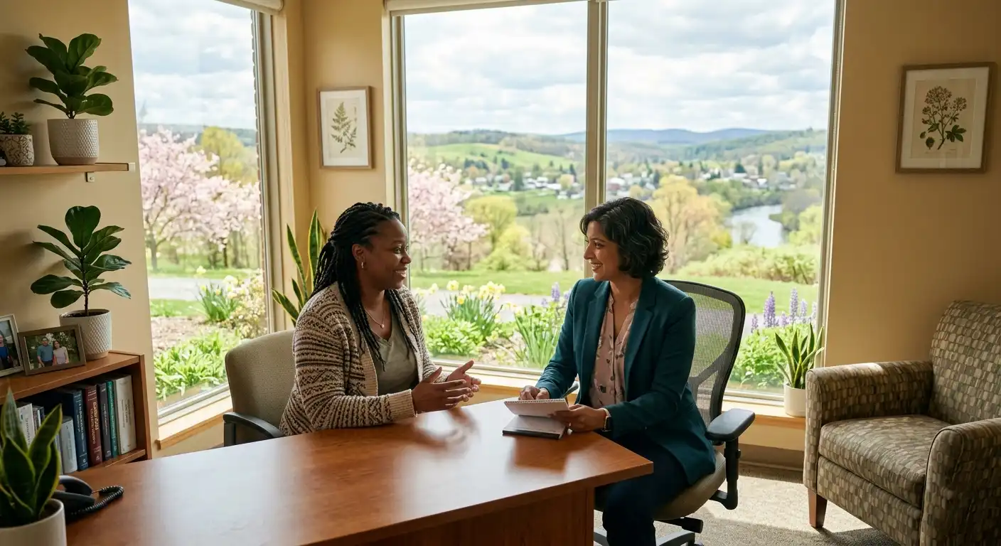 woman in albany ny area allergist office